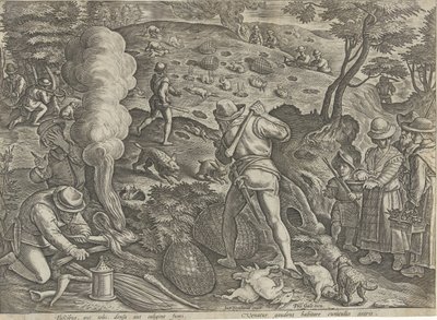 Konijnenjacht Jachttaferelen (serietittel) Der alle slags jakt, fuglefangst og fiske (serietittel) av Philips Galle (possibly)