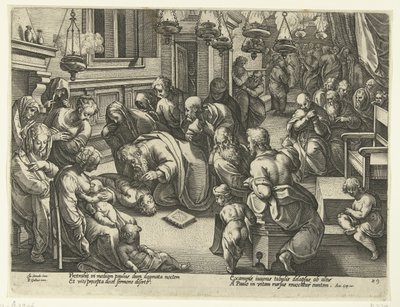 Paulus oppdrar Eutykus Apostlenes historie (serietittel) av Philips Galle (workshop of)