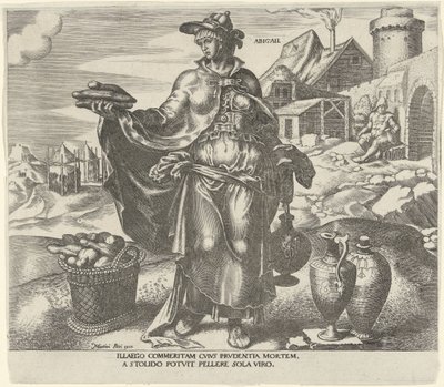 Abigael Abigail (tittel på objekt) Åtte kjente kvinner fra Det gamle og nye testamente (serietittel) av Philips Galle