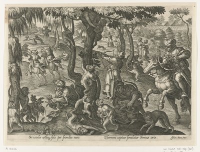 Apenjacht Jachttaferelen (serietittel) Der alle typer jakt, fuglefangst og fiske (serietittel) av Philips Galle