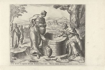 Kristus og den samaritanske kvinnen ved brønnen Seks scener med Kristus og kvinner fra evangeliene (serietittel) av Philips Galle