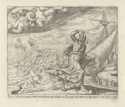 Gud befaler Jona å dra til Nineve History of Jonah (serietittel) av Philips Galle