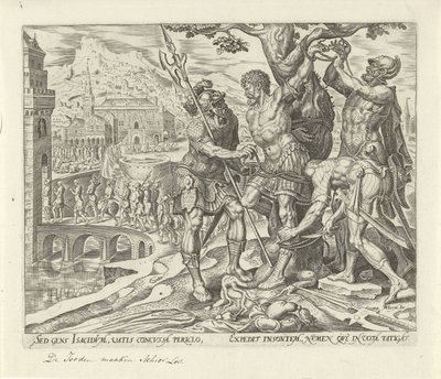 Israelittene skar Akior løs Historie om Judit og Holofernes (serietittel) av Philips Galle