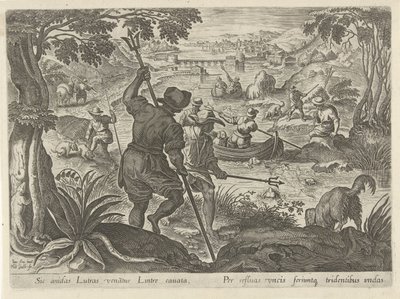 Jacht op otters Jachttaferelen (series title) In quibus omne genus venationis, aucupij, piscatusque (series title)   1376072   no       norwegian Successfully Translated  Original: Standing angel seen from behind Translat: Standing angel seen from behind 1 av Philips Galle