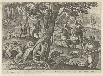 Jacht op wilde katten Jachttaferelen (serietittel) Der alle slags jakt, fuglefangst og fiske (serietittel) av Philips Galle