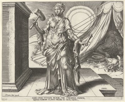 Jael Iahel (tittel på objekt) Åtte kjente kvinner fra Det gamle og nye testamente (serietittel) av Philips Galle
