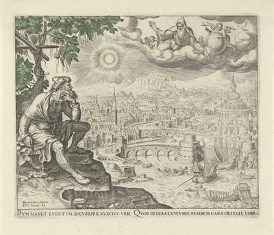 Jonas sitter under kalebassen History of Jonah (serietittel) av Philips Galle