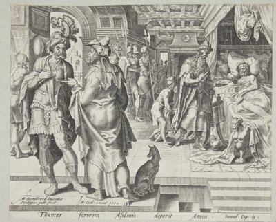 Jonadab veileder Amnon av Philips Galle