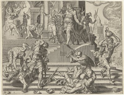 Kong Josiah ødelegger Ba'als tempel Historien til kong Josiah (serietittel) av Philips Galle