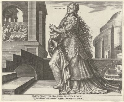 Maria Magdalena Magdalena (tittel på objekt) Åtte kjente kvinner fra Det gamle og nye testamente (serietittel) av Philips Galle