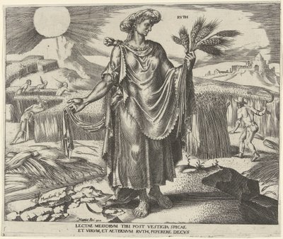 Ruth Rvth (tittel på objekt) Åtte kjente kvinner fra Det gamle og nye testamente (serietittel) av Philips Galle