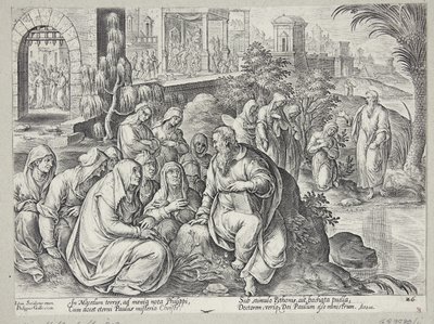 St. Paulus taler med kvinnene i Filippi av Philips Galle