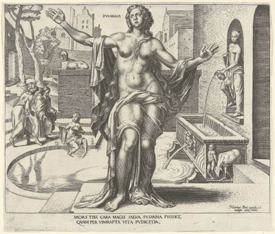 Susanna Svsanna (tittel på objekt) Åtte kjente kvinner fra Det gamle og nye testamente (serietittel) av Philips Galle