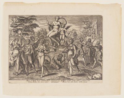 Kvinnens makt [3 Esra 4:18–19, 22–23, 29–32], fra De fire sterkeste maktene av Philips Galle