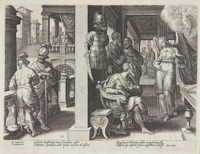 Engelen sender Cornelius for St. Peter av Philips Galle