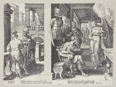 Engelen sender Cornelius for St. Peter av Philips Galle