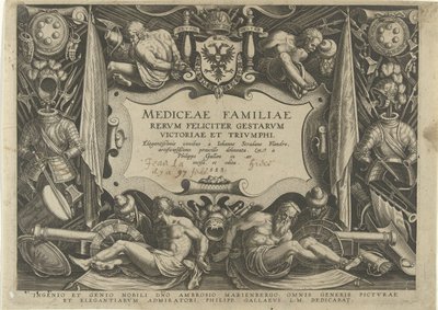 Titelprent van de-serien av Medici-familien Familiehistorie av het geld De