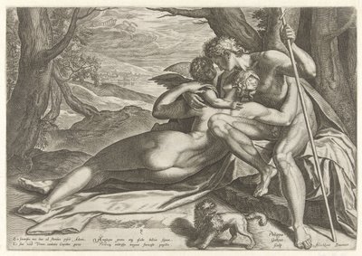 Venus og Adonis med Amor The Story of Adonis (serietittel) av Philips Galle