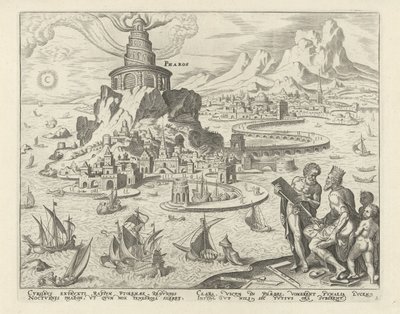 Lighthouse of Alexandria Pharos (tittel på objekt) The Eight Wonders of the Ancient World (serietittel) av Philips Galle