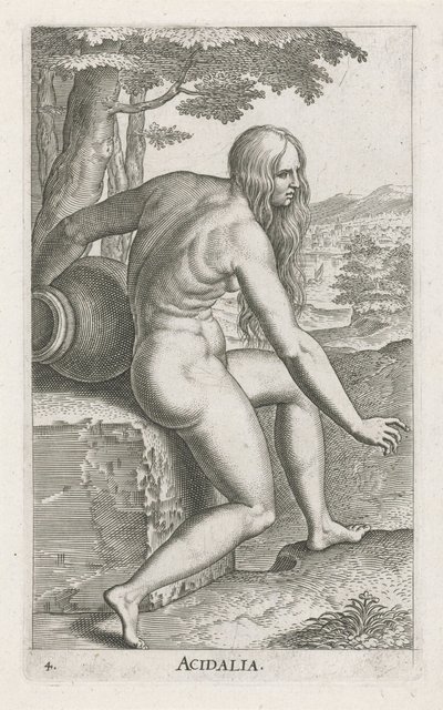 Vannymfe Venus Acidalia Acidalia (tittel på objekt) Stroom en waternimfen (serietittel) Oceanitid-nymfer, epihidrid potamidus naiad (serietittel) av Philips Galle