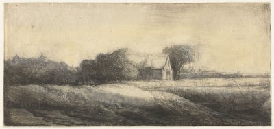 Landskap med en sportsfisker i en båt av Philips Koninck (attributed to)