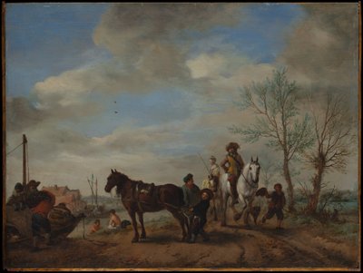 En mann og en kvinne til hest av Philips Wouwerman
