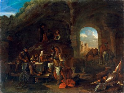 Tavernascene, c1640-1665 av Philips Wouwerman