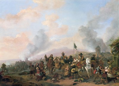 Plyndringen av en landsby av Philips Wouwerman