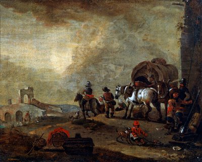 Reisende på vei, 1600-tallet av Philips Wouwerman
