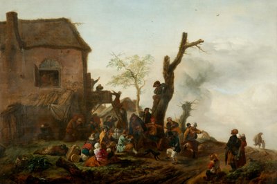 Merry Company før et vertshus av Philips Wouwermans or Wouwerman