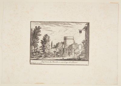 Graven til Metella eller begge Capo di Bove av Philothée Francois Duflos
