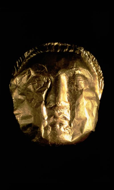 Begravelsesmaske, 5.-4. århundre f.Kr. (preget gull) av Phoenician Phoenician