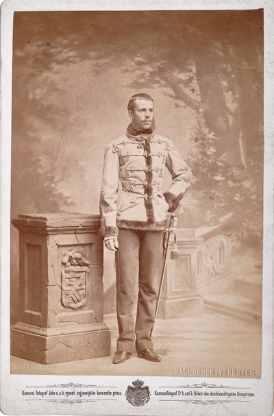 Rudolf, kronprins av Østerrike 1858-1889, ca 1880-1885. av Photo studio C. K. Dvorni Prague.