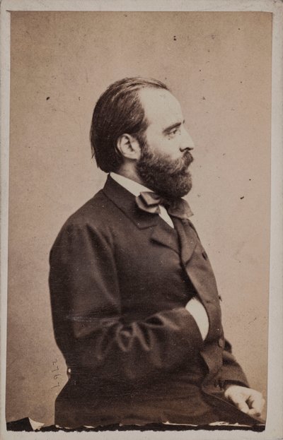 Portrett av dirigenten og komponisten Angelo Mariani 1821-1873. av Photo studio Giulio Rossi and Giovan