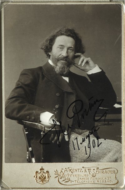 Portrett av kunstneren Ilya Repin 1844-1930 av Photo studio H. Rentz and F.