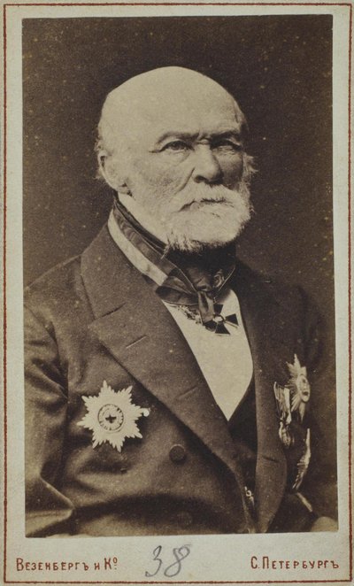 Portrett av Nikolay Ivanovich Pirogov 1810-1881 av Photo studio Wesenberg
