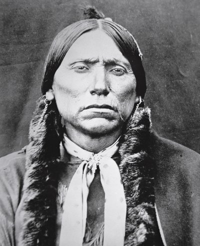 Quanah Parker (ca. 1845-1911) (s/hvitt-bilde) av Photographer American