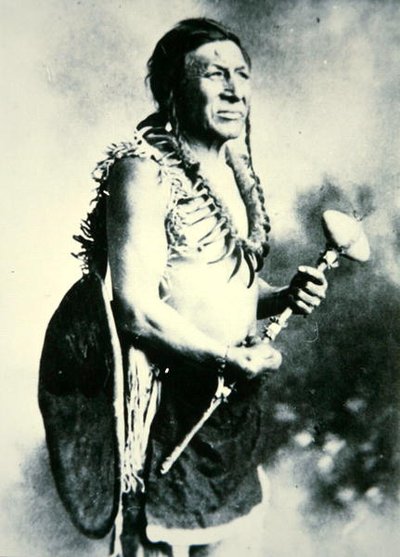 White Swan, Warrior (s/hvitt bilde) av Photographer American