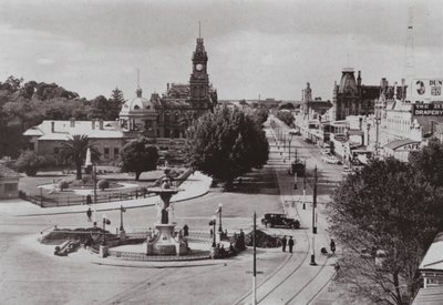 Utsikt over Bendigo, Victoria (s/hv-bilde) av Photographer Australian