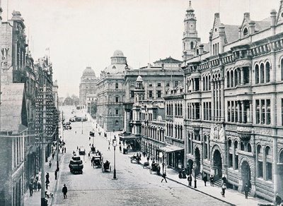 Bridge Street, Sydney, ca. 1900, fra `Under the Southern Cross - Glimpses of Australia
