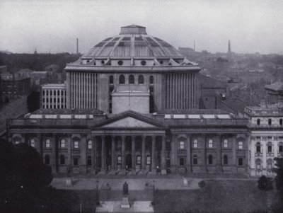 Melbourne: Public Library and Museum, som skildrer den største kuppelen på den sørlige halvkule, Library inneholder 350 000 bind (s/hv-foto) av Photographer Australian
