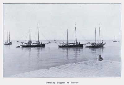 Pearling Luggers at Broome (s/hv-bilde) av Photographer Australian