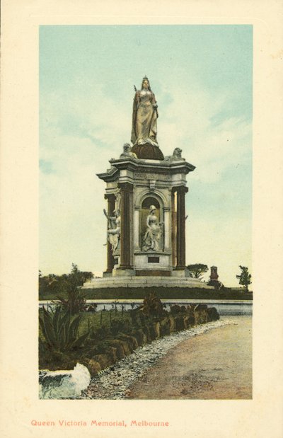 Queen Victoria Memorial, Melbourne, Victoria, Australia (farge litho) av Photographer Australian
