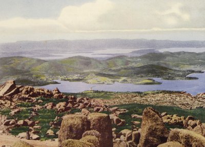 Tasmania: Panorama fra Pinnacle (fargebilde) av Photographer Australian