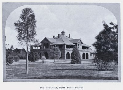 The Homestead, North Yanco Station (s/hvitt bilde) av Photographer Australian