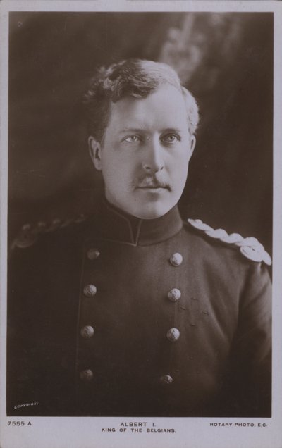 Albert I, konge av Belgia (s/hvitt bilde) av Photographer Belgian