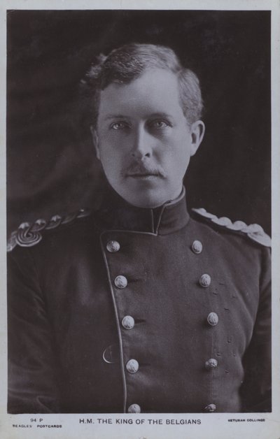 Albert I, konge av Belgia (s/hvitt bilde) av Photographer Belgian