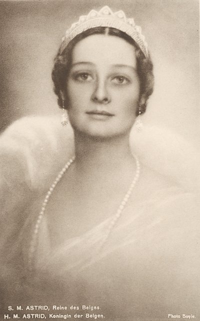 Astrid av Sverige, dronning av belgierne, konsort av Leopold III av Belgia (s/hv-bilde) av Photographer Belgian