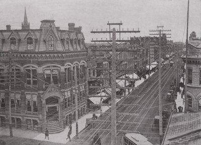 Dundas Street, Looking East, London, Ontario (s/hvitt-bilde) av Photographer Canadian