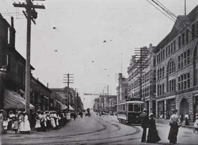 Granville Street, Vancouver (s/hvitt bilde) av Photographer Canadian